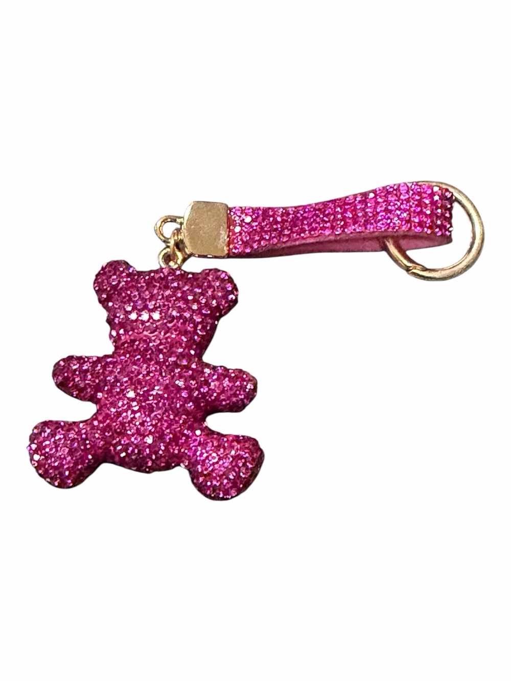 Rose Pink Glitter Bear Bag Charm - Picture 6 of 6